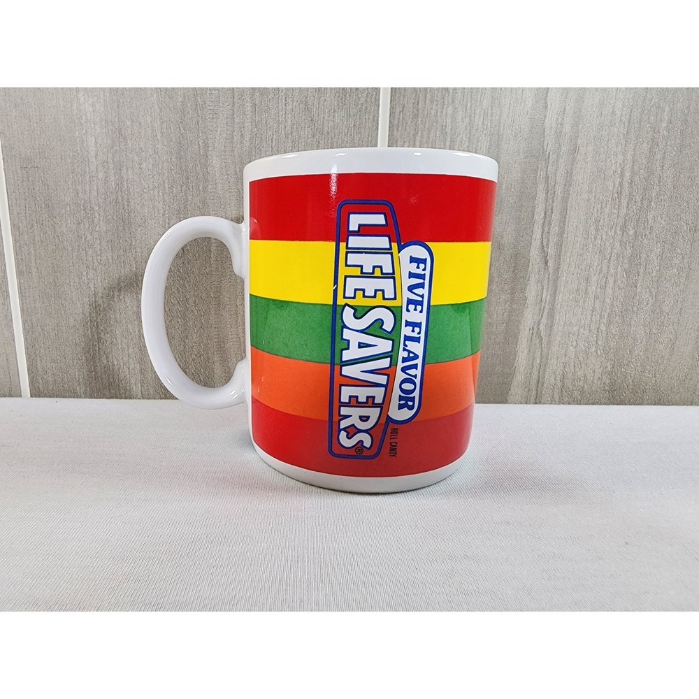 Life Savers Coffee Mug 12oz Vintage Multicolor Five Flavor Retro Candy Teleflora